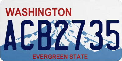 WA license plate ACB2735