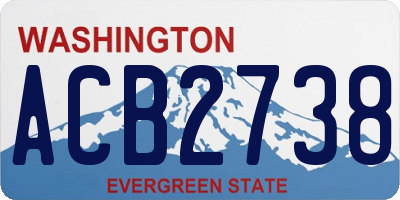 WA license plate ACB2738