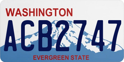 WA license plate ACB2747