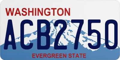 WA license plate ACB2750