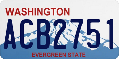 WA license plate ACB2751