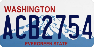 WA license plate ACB2754