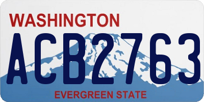 WA license plate ACB2763