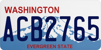 WA license plate ACB2765