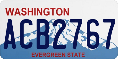 WA license plate ACB2767