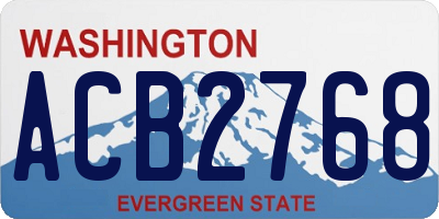 WA license plate ACB2768