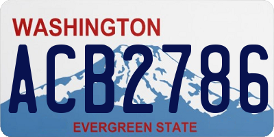 WA license plate ACB2786