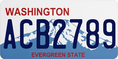 WA license plate ACB2789