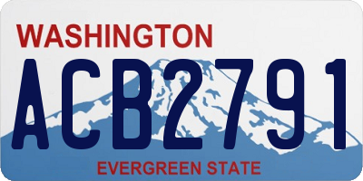 WA license plate ACB2791