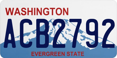 WA license plate ACB2792