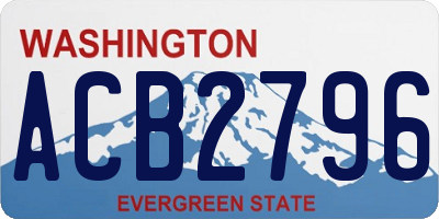 WA license plate ACB2796