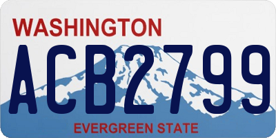 WA license plate ACB2799