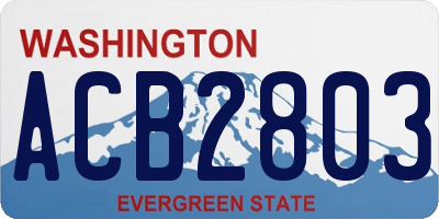 WA license plate ACB2803