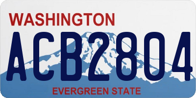 WA license plate ACB2804