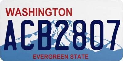 WA license plate ACB2807