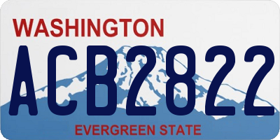 WA license plate ACB2822