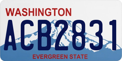 WA license plate ACB2831