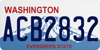 WA license plate ACB2832