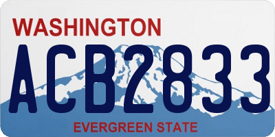 WA license plate ACB2833