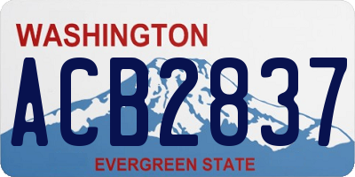 WA license plate ACB2837