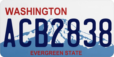 WA license plate ACB2838