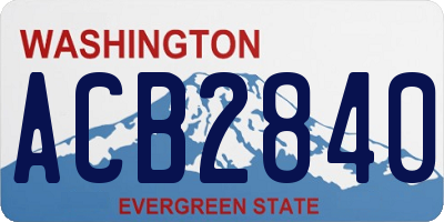WA license plate ACB2840