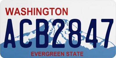 WA license plate ACB2847