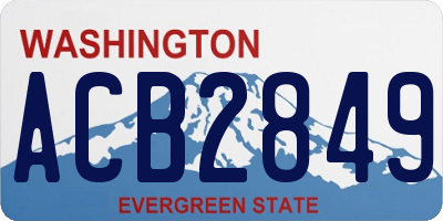 WA license plate ACB2849
