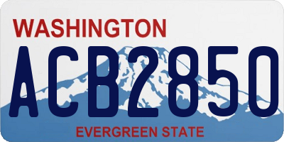 WA license plate ACB2850