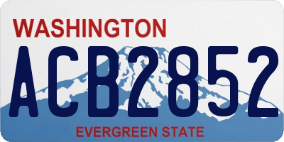 WA license plate ACB2852