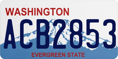 WA license plate ACB2853