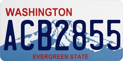 WA license plate ACB2855