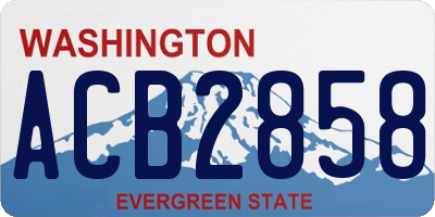 WA license plate ACB2858