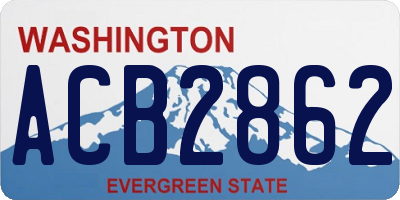 WA license plate ACB2862