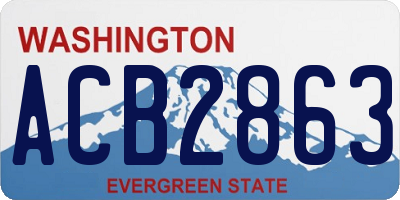 WA license plate ACB2863