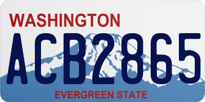 WA license plate ACB2865