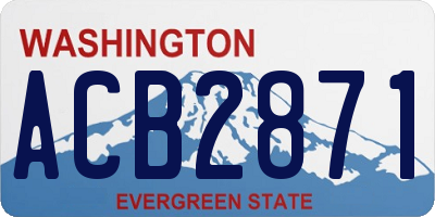 WA license plate ACB2871