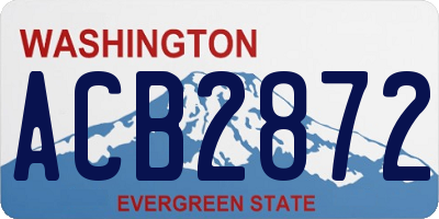 WA license plate ACB2872