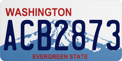 WA license plate ACB2873