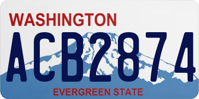 WA license plate ACB2874