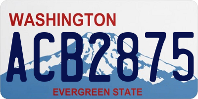 WA license plate ACB2875
