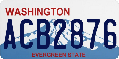 WA license plate ACB2876