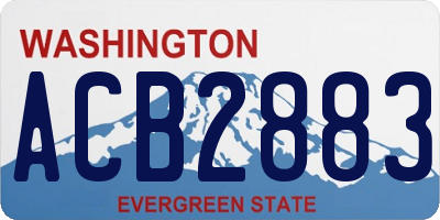 WA license plate ACB2883