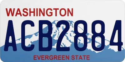 WA license plate ACB2884