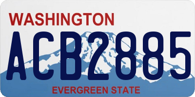 WA license plate ACB2885