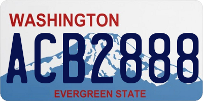 WA license plate ACB2888