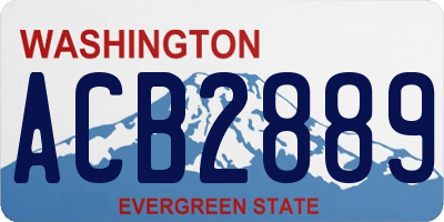 WA license plate ACB2889