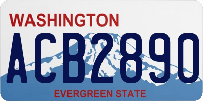 WA license plate ACB2890