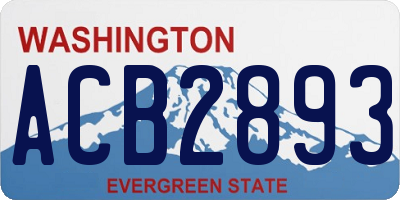 WA license plate ACB2893