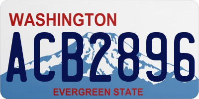 WA license plate ACB2896